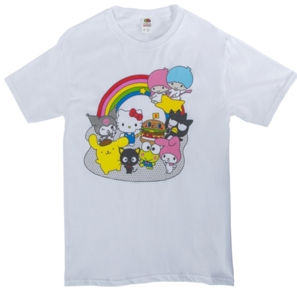 Sanrio Hello Kitty and friends rainbow t-shirt white XL